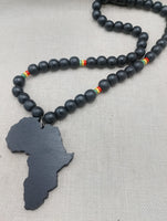 Black Africa Necklace Motherland Jewelry Handmade Wooden Black Rasta Beaded Men Large