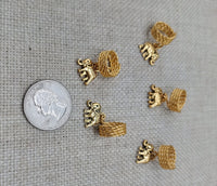 Gold Elephant Hair Locs Accessories Jewelry Braids Twist Set of 5