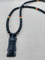 Men Necklace African Jewelry Beaded Red Yellow Green Black Handmade