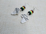 Africa Earrings Silver Women Jewelry Rasta Dangle