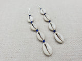 Cowrie Earring Blue Beaded Jewelry Women Handmade Boho Ethnic