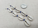Cowrie Earring Blue Beaded Jewelry Women Handmade Boho Ethnic