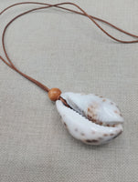Minimalist Jewelry Cowrie Necklace Leather Cord Unisex