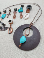 Turquoise Copper Jewelry Necklace Set of 10 Hair Accessories Dreadlocks Twist Braids Women
