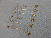 Hair Jewelry Accessories Locs Twist Braids Set of 18 Dreads Gold Accents Dangle Elephants Bells
