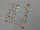 Hair Jewelry Accessories Locs Twist Braids Set of 18 Dreads Gold Accents Dangle Elephants Bells
