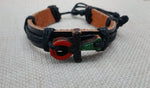Ankh Bracelet Pan African Jewelry Leather Adjustable Black Red Green