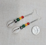 Cowrie Earrings Women Rasta Jewelry Beaded Long Dangle Handmade