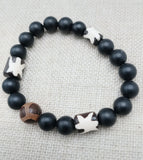 Ethnic Bracelet Beaded Black Unisex Handmade Size 7.5 Inches Gift