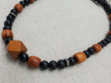 Men Necklace Jewelry Beaded Black Brown Unique Ethnic