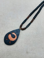 African Sankofa Bird Adinkra Wooden Black Pendant Necklace Jewelry Beaded Handmade