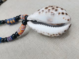 Large Cowrie Shell Necklace Whole African Krobo Beads Jewelry Men Black Blue