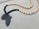Large Africa Necklace RBG Pendant Pan African Beaded Jewelry Men Black Gift