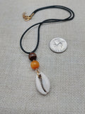Women Jewelry Set Necklace Earrings Handmade Statement Gift Gold Tone Cowrie Bohemian Minimalist