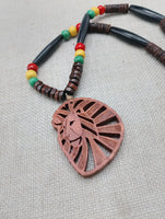Lion Necklace Wooden Leo the Lions Jewelry Beaded Red Yellow Green Unisex