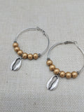 Silver Hoop Earrings Cowrie Shell Gold Women Dangle Jewelry