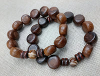 Wood Bracelet Beaded Men Jewelry Statement Wooden Stretch