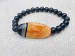 Women Bracelet Agate Black Beaded Jewelry Boho Stretch Handmade