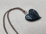 Women's Murano Heart Necklace Gold Black Copper Jewelry Glass Chain Gift Ideas