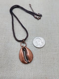 Large Cowrie Pendant Necklace Copper Jewelry Unisex Unique