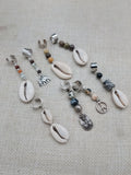Locs Hair Jewelry Set of 8 Cowrie African Elephants Natural Stone Accessories Braids Twist Dreads Unisex