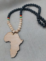 Large Africa Pendant Wooden Necklace Men Jewelry Black Rasta