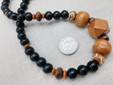 Men Necklace Beaded Jewelry Black Wood Gift Ideas Ethnic Statement Handmade
