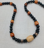 Men Necklace Black Brown Beaded Jewelry Handmade Statement Ethnic