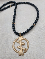 African Adinkra Gye Nyame Necklace Black Brass Jewelry Unisex