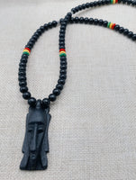 Men Necklace African Jewelry Beaded Red Yellow Green Black Handmade
