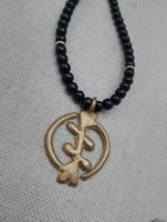 African Adinkra Gye Nyame Necklace Black Brass Jewelry Unisex