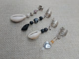 Dreadlocks Hair Accessories Jewelry Cowrie Stone Beaded Silver Twist Braids Locs Set of 4