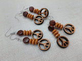 Peace Earrings Wooden Beaded Jewelry Women