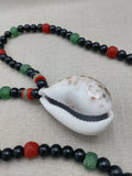 Large Cowrie Shell Men Necklace Jewelry Beaded Red Black Green Handmade African