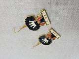 Queen Earrings Gold Black Women Jewelry Crown