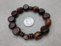 Wood Bracelet Beaded Men Jewelry Statement Wooden Stretch