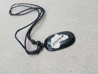 Black Africa Pendant Necklace Adjustable Unisex Jewelry