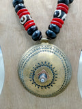 African Necklace Red Brass Black Vintage Men Women Jewelry Extra Large Photography
