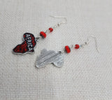 Africa Earrings Silver Red Dangle Jewelry Women Beaded Pendant
