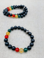 Rasta Bracelet Beaded Unisex Jewelry Stretch Handmade Statement Gift Ideas