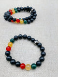 Rasta Bracelet Beaded Unisex Jewelry Stretch Handmade Statement Gift Ideas