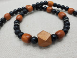 Men Necklace Jewelry Beaded Black Brown Unique Ethnic