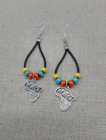 Africa Earrings Beaded Dangle Silver Jewelry Fashion Statement