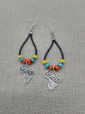 Africa Earrings Beaded Dangle Silver Jewelry Fashion Statement