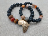 Africa Bracelet Beaded Women Jewelry Handmade Stretch  Size 6.5