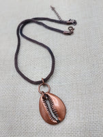 Large Cowrie Pendant Necklace Copper Jewelry Unisex Unique