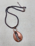 Large Cowrie Pendant Necklace Copper Jewelry Unisex Unique