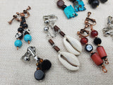 Set 10 Earrings Clip On Beaded Ethnic Jewelry Women Non Pierced Handmade