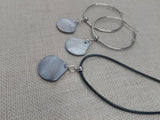 Women Mother of Pearl Shell Jewelry Set Hoop Earrings Necklace Silver Beach Fashion Statement Gift
