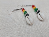 Cowrie Earrings Women Rasta Jewelry Beaded Long Dangle Handmade